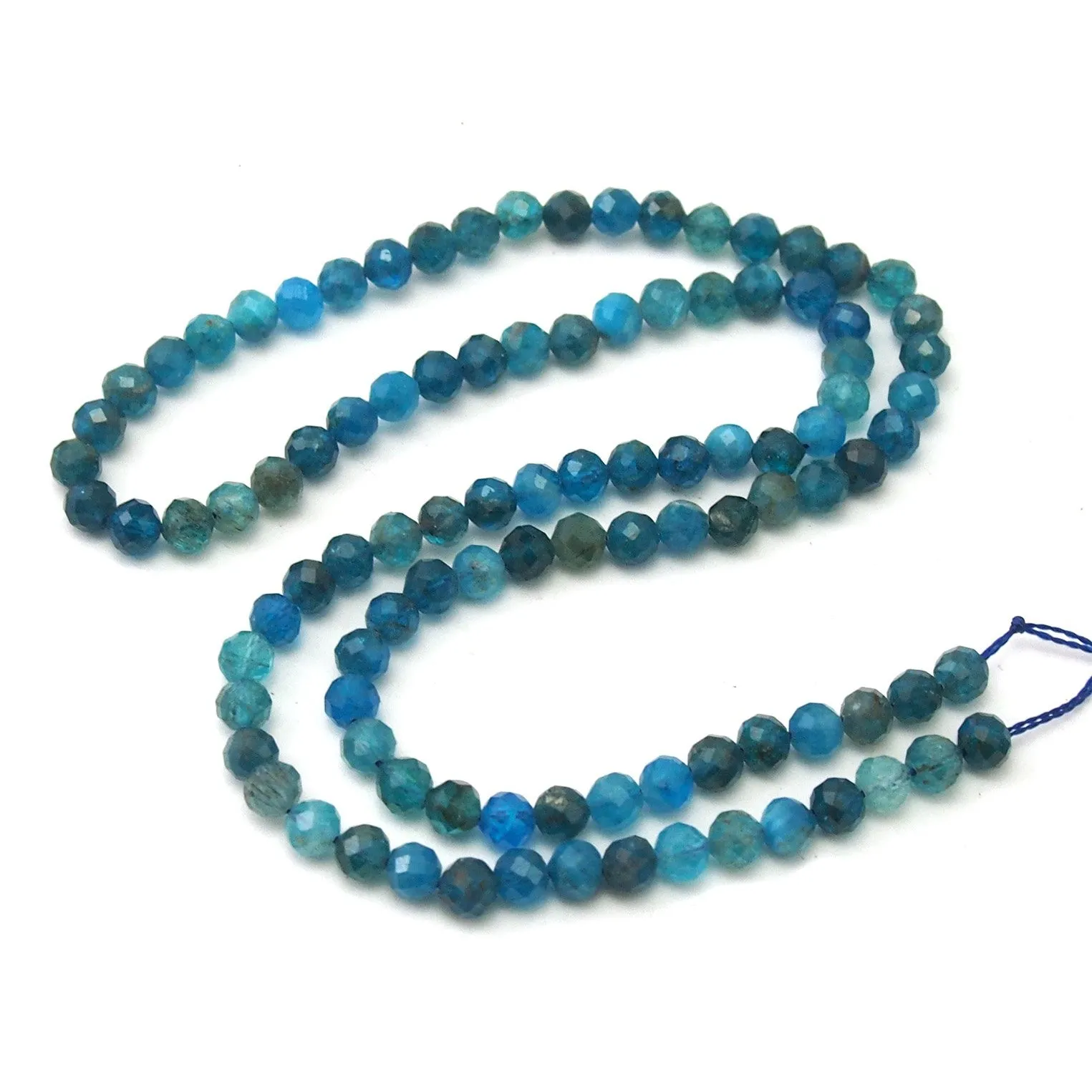 Cerulean Apatite Faceted Rounds 4mm Strand