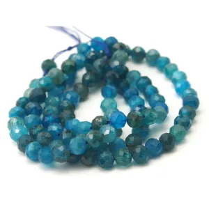 Cerulean Apatite Faceted Rounds 4mm Strand