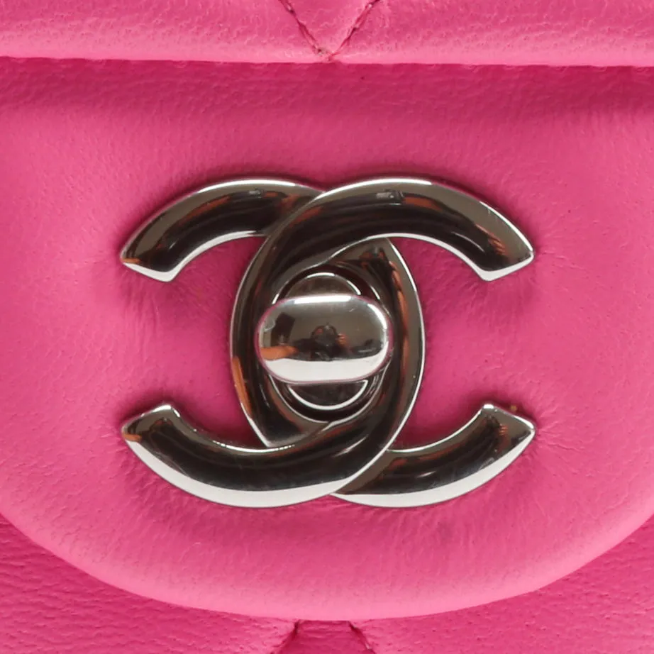 CHANEL 2021 Medium Classic Double Flap Lambskin- Bubblegum Pink