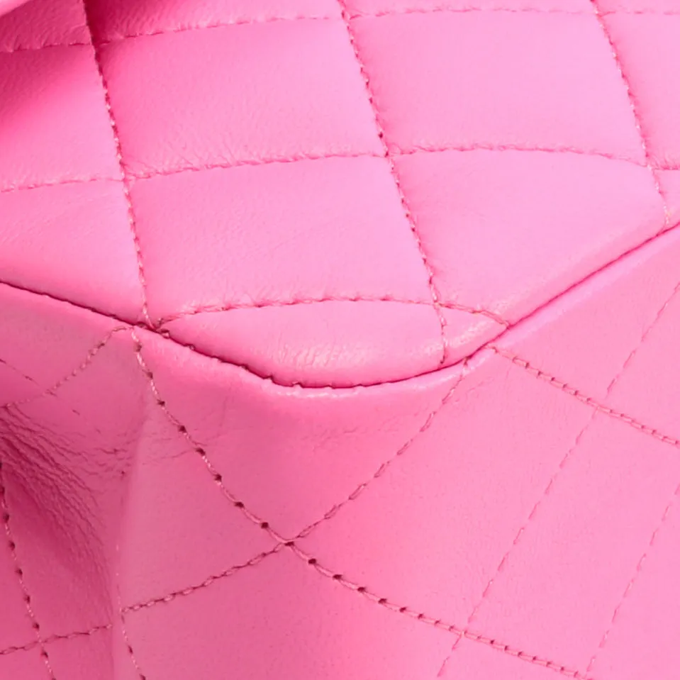 CHANEL 2021 Medium Classic Double Flap Lambskin- Bubblegum Pink