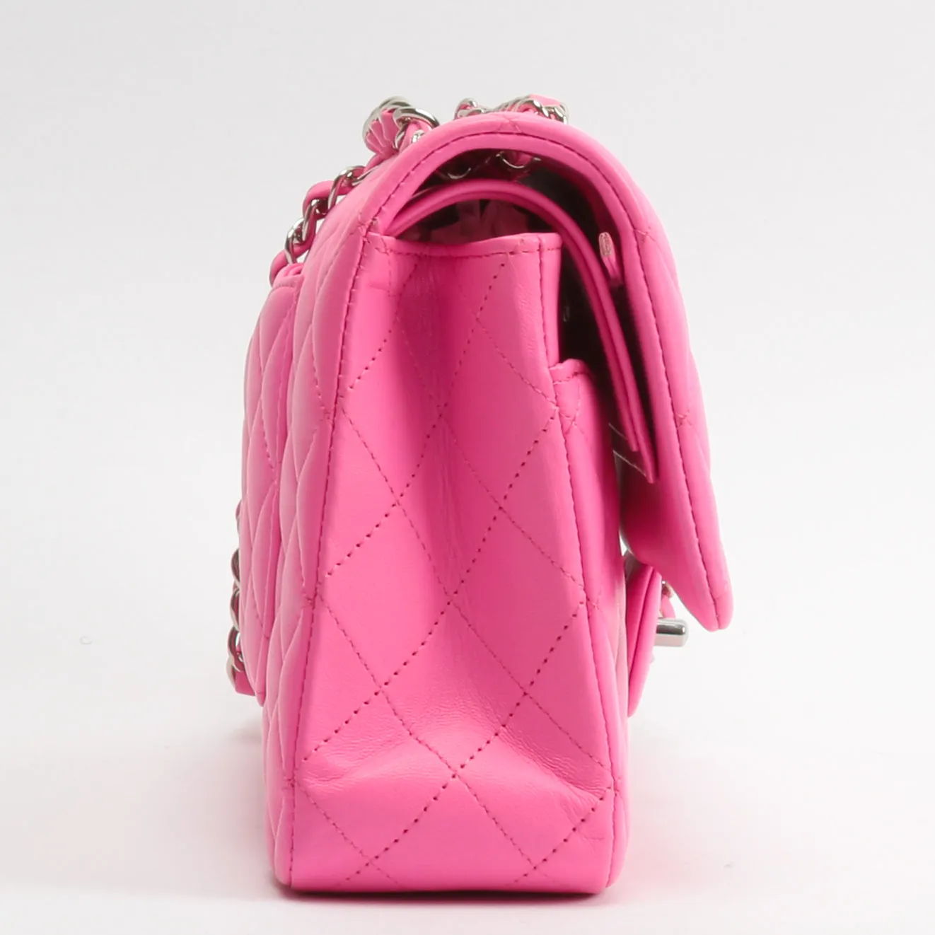 CHANEL 2021 Medium Classic Double Flap Lambskin- Bubblegum Pink
