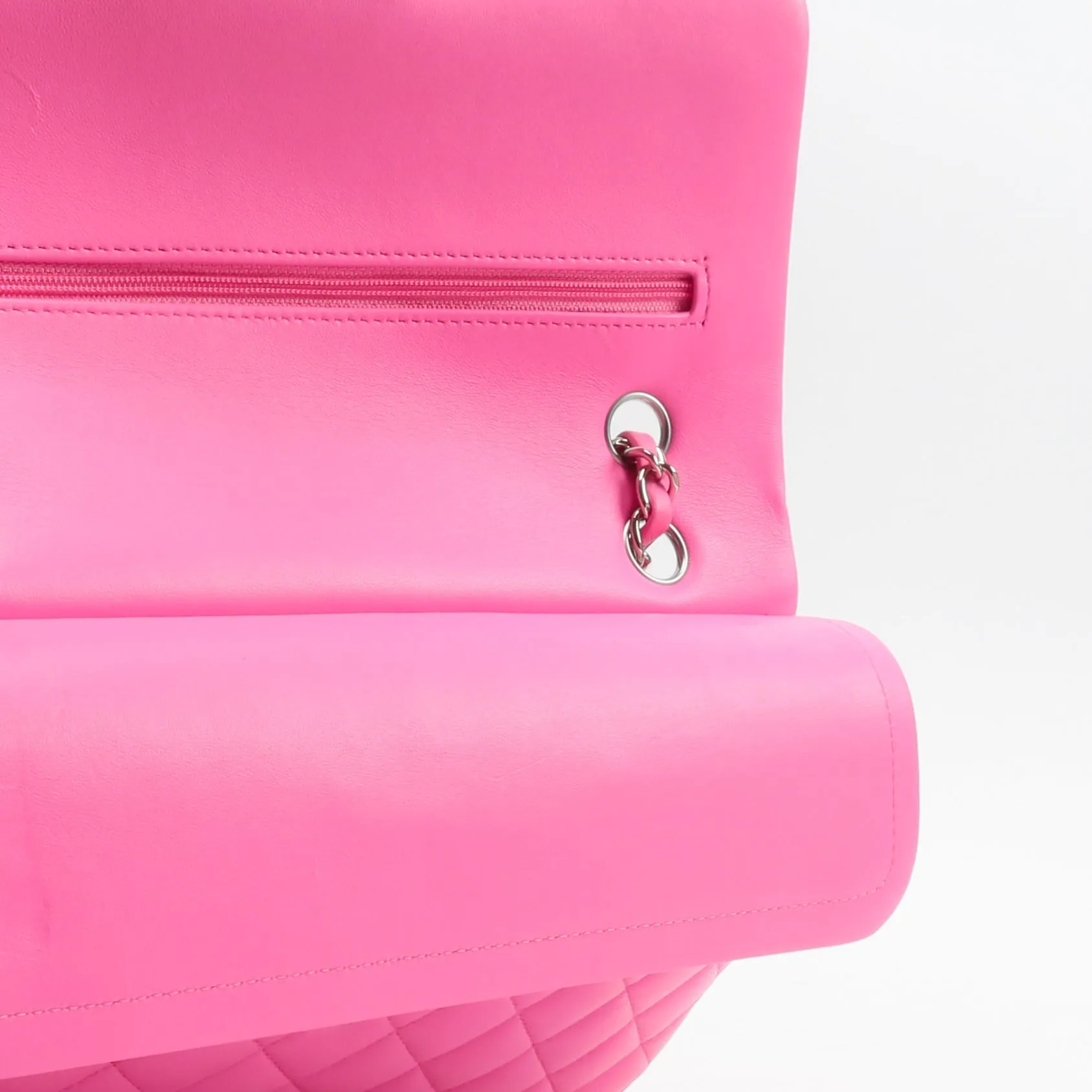 CHANEL 2021 Medium Classic Double Flap Lambskin- Bubblegum Pink