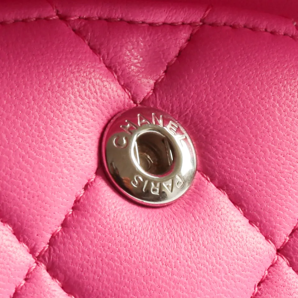 CHANEL 2021 Medium Classic Double Flap Lambskin- Bubblegum Pink