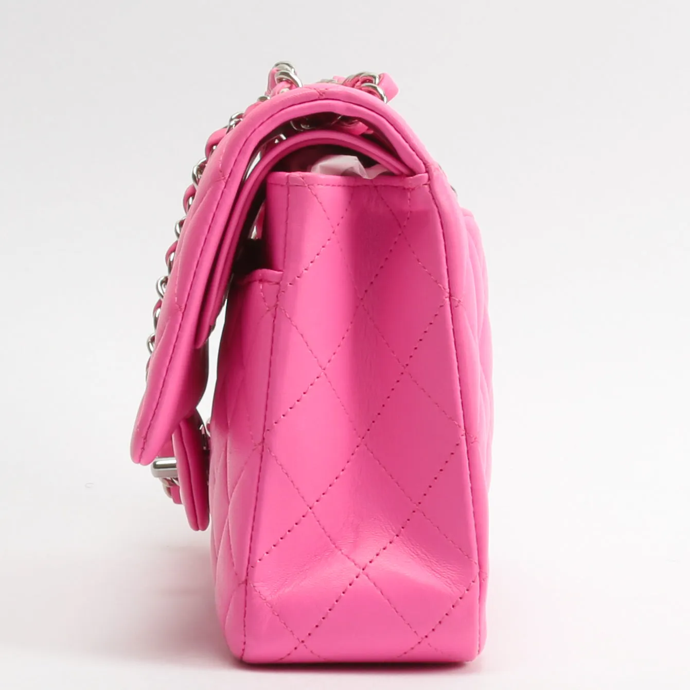 CHANEL 2021 Medium Classic Double Flap Lambskin- Bubblegum Pink