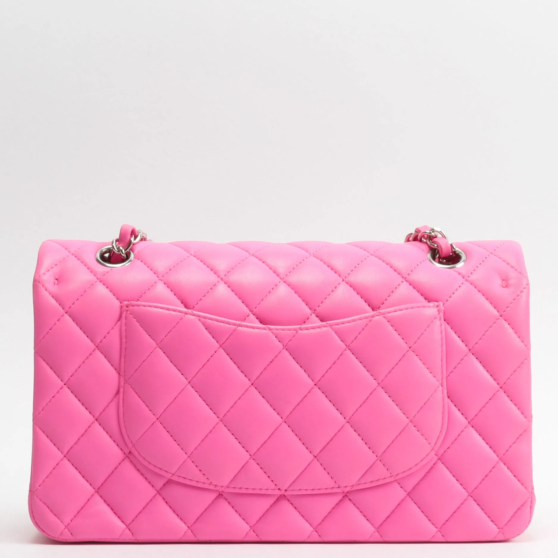 CHANEL 2021 Medium Classic Double Flap Lambskin- Bubblegum Pink