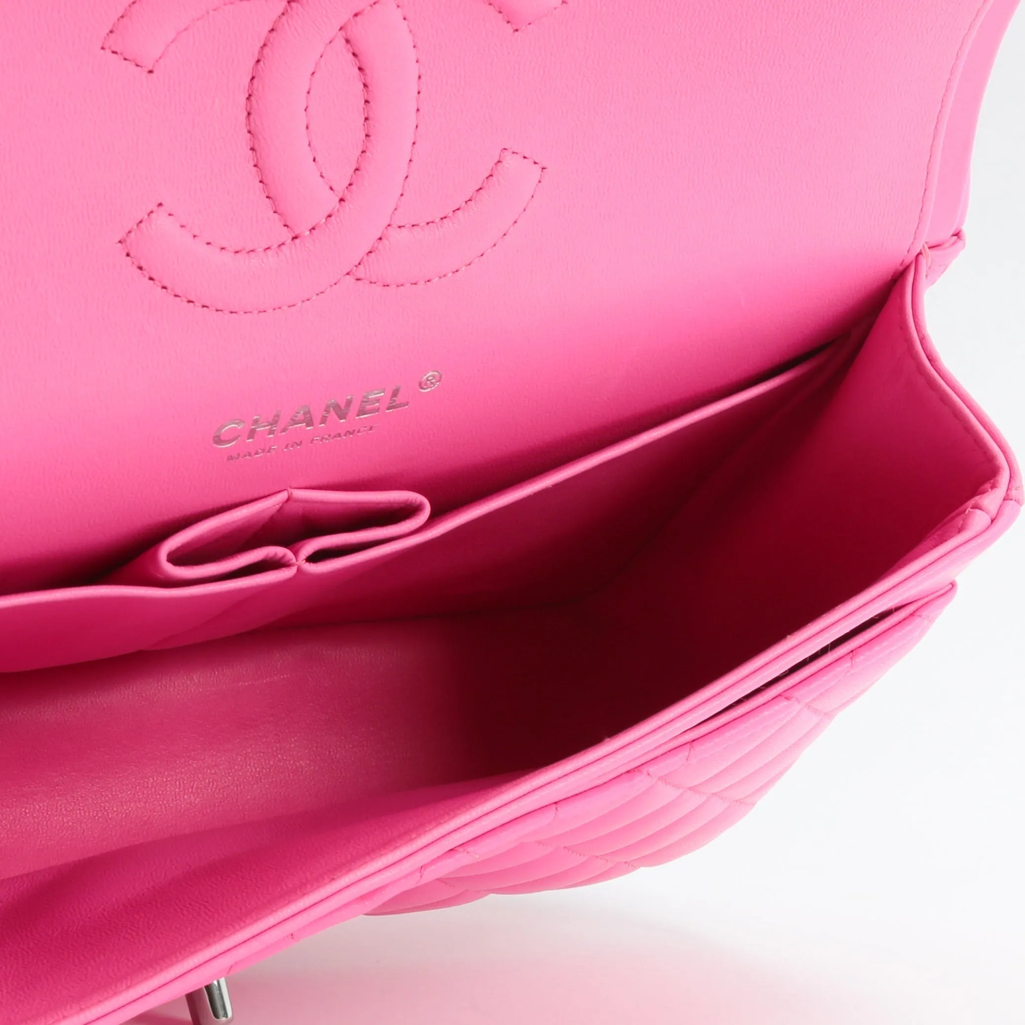 CHANEL 2021 Medium Classic Double Flap Lambskin- Bubblegum Pink