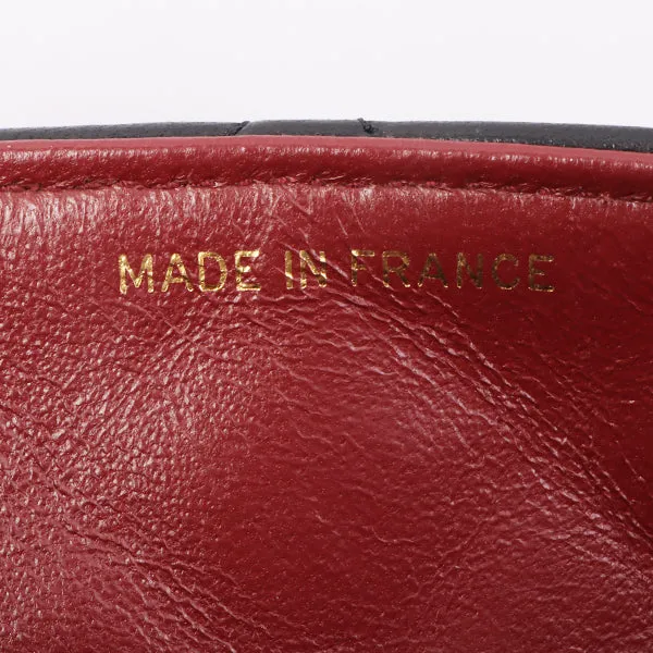 Chanel Around 1990 Made Edge Flap Turn-Lock Chain Bag With Pouch Black
