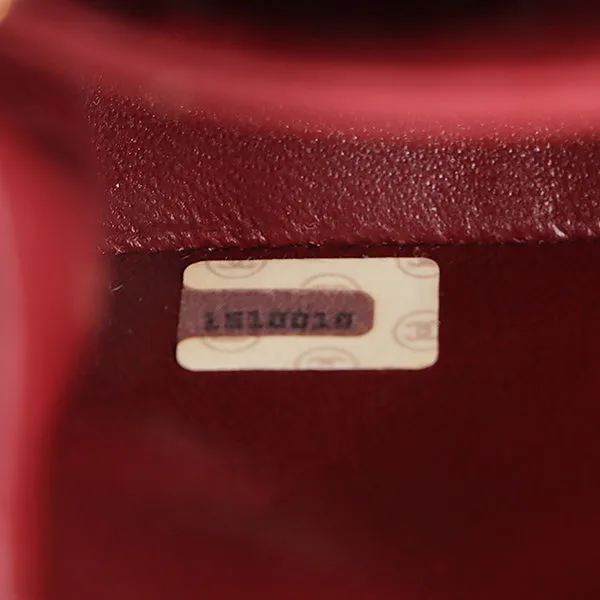 Chanel Around 1990 Made Edge Flap Turn-Lock Chain Bag With Pouch Black