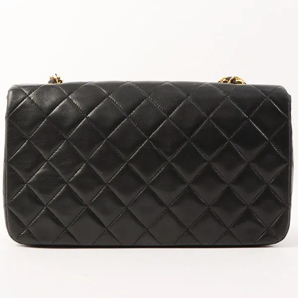Chanel Around 1990 Made Full Flap Chain Bag 23Cm Black