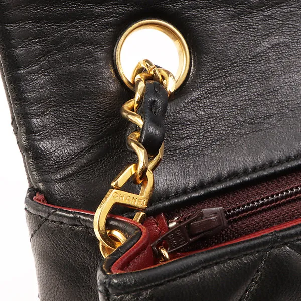 Chanel Around 1990 Made Full Flap Chain Bag 23Cm Black