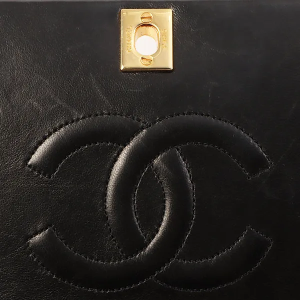 Chanel Around 1990 Made Full Flap Chain Bag 23Cm Black