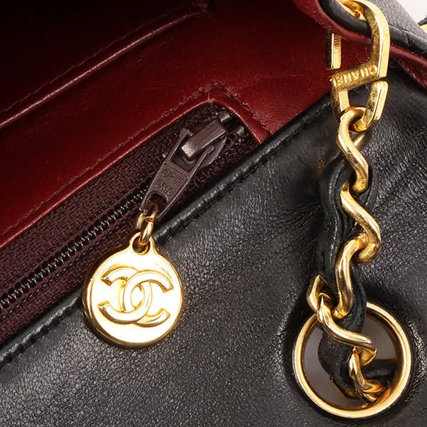 Chanel Around 1990 Made Full Flap Chain Bag 23Cm Black