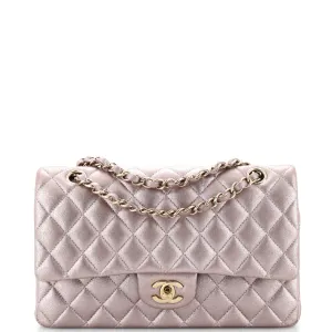 CHANEL Classic Double Flap Bag Quilted Metallic Calfskin Medium