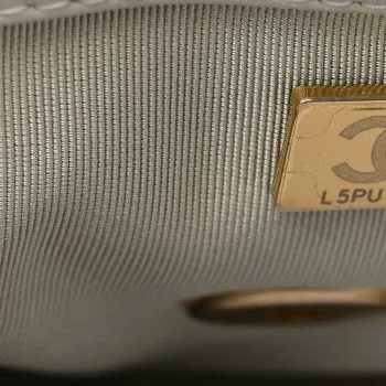 CHANEL TWEED QUILT FLAP BAG IN GREY ECRU