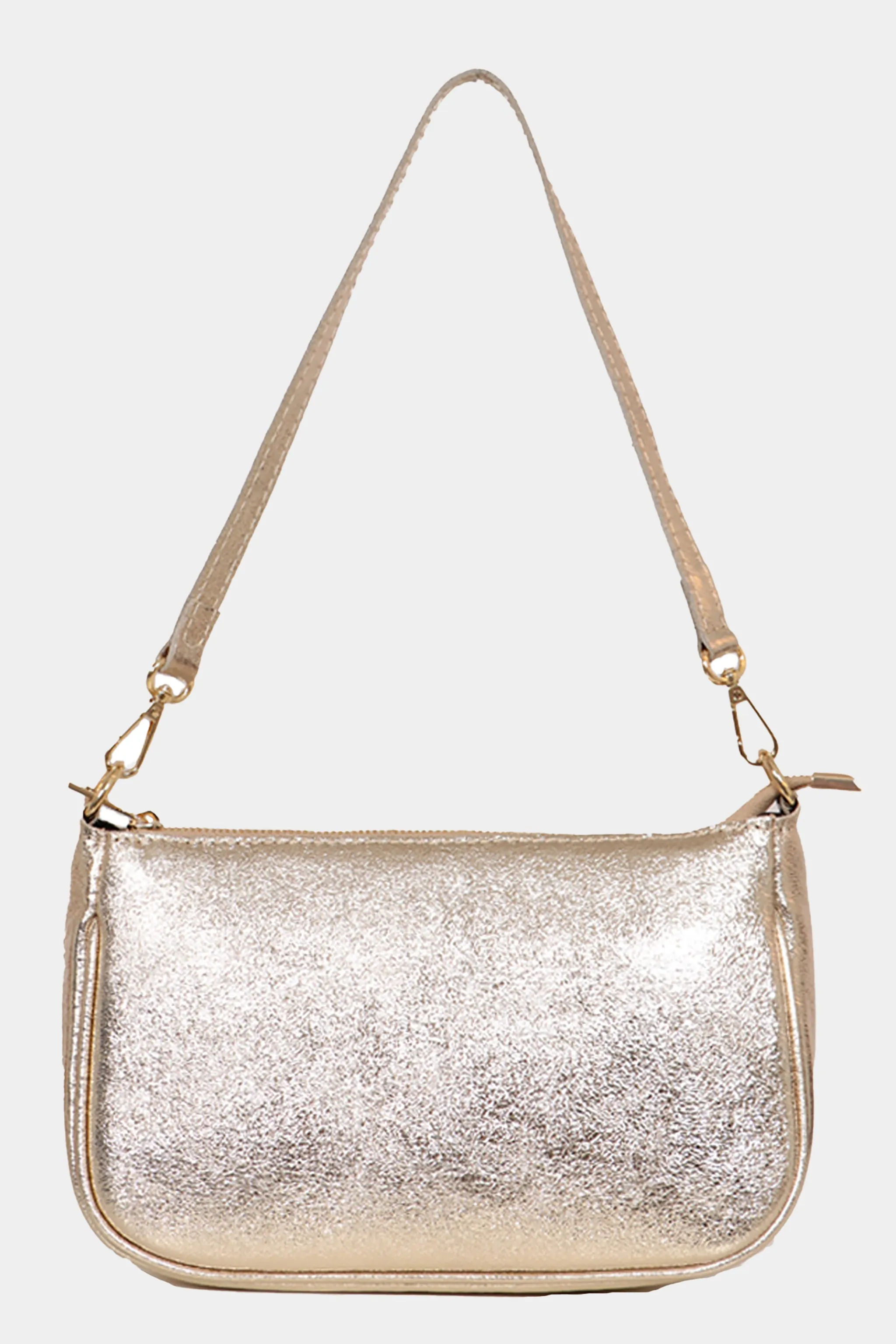 Chloe - Italian Leather Baguette Bag - Gold, Metallic