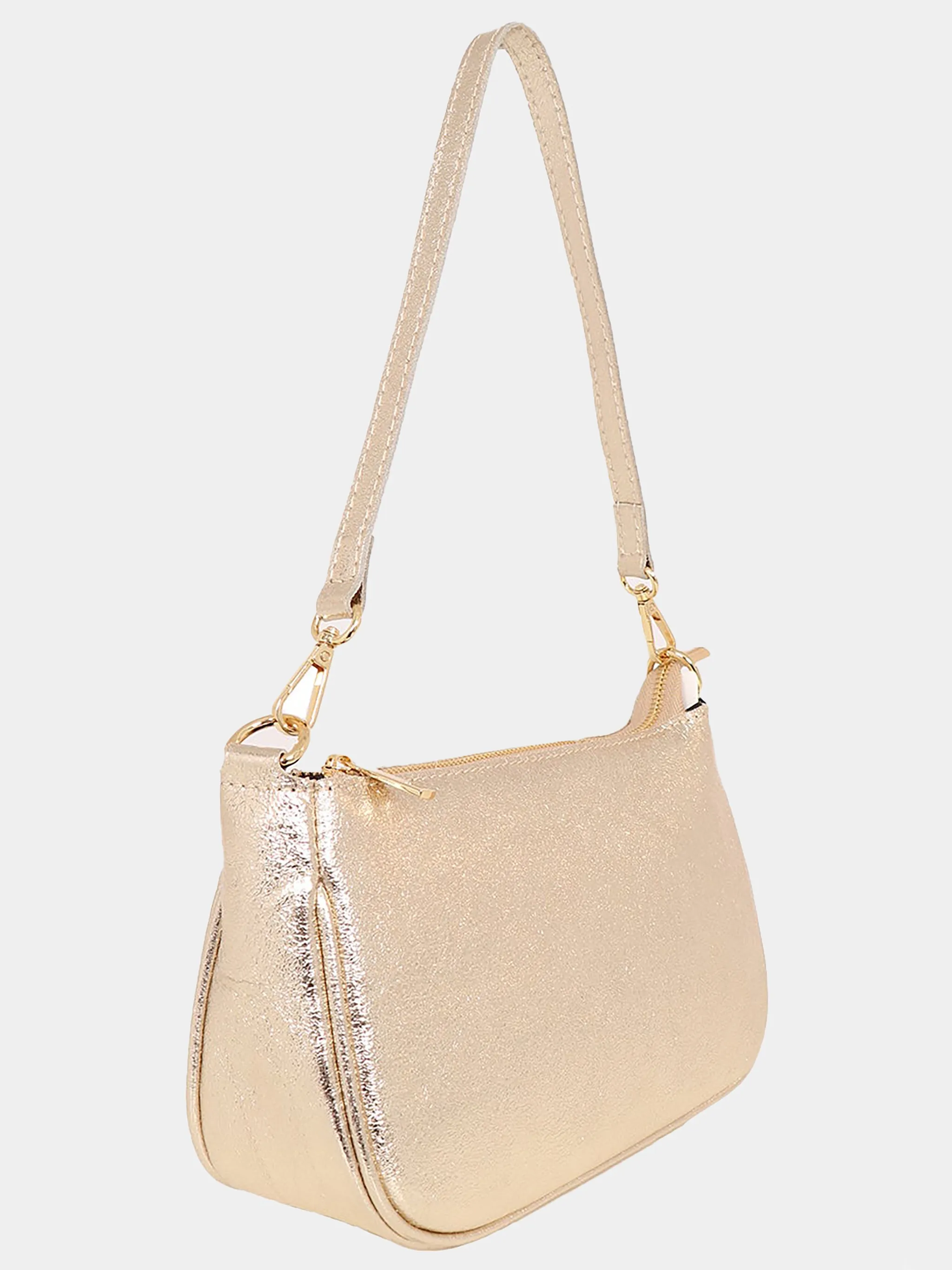 Chloe - Italian Leather Baguette Bag - Gold, Metallic