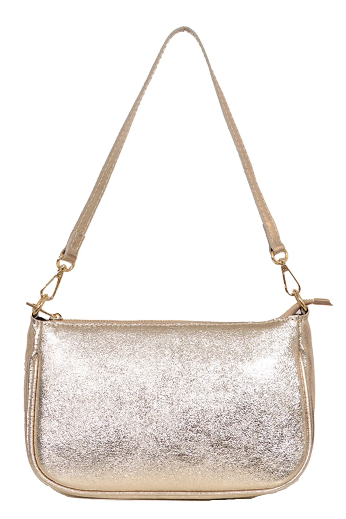 Chloe - Italian Leather Baguette Bag - Gold, Metallic