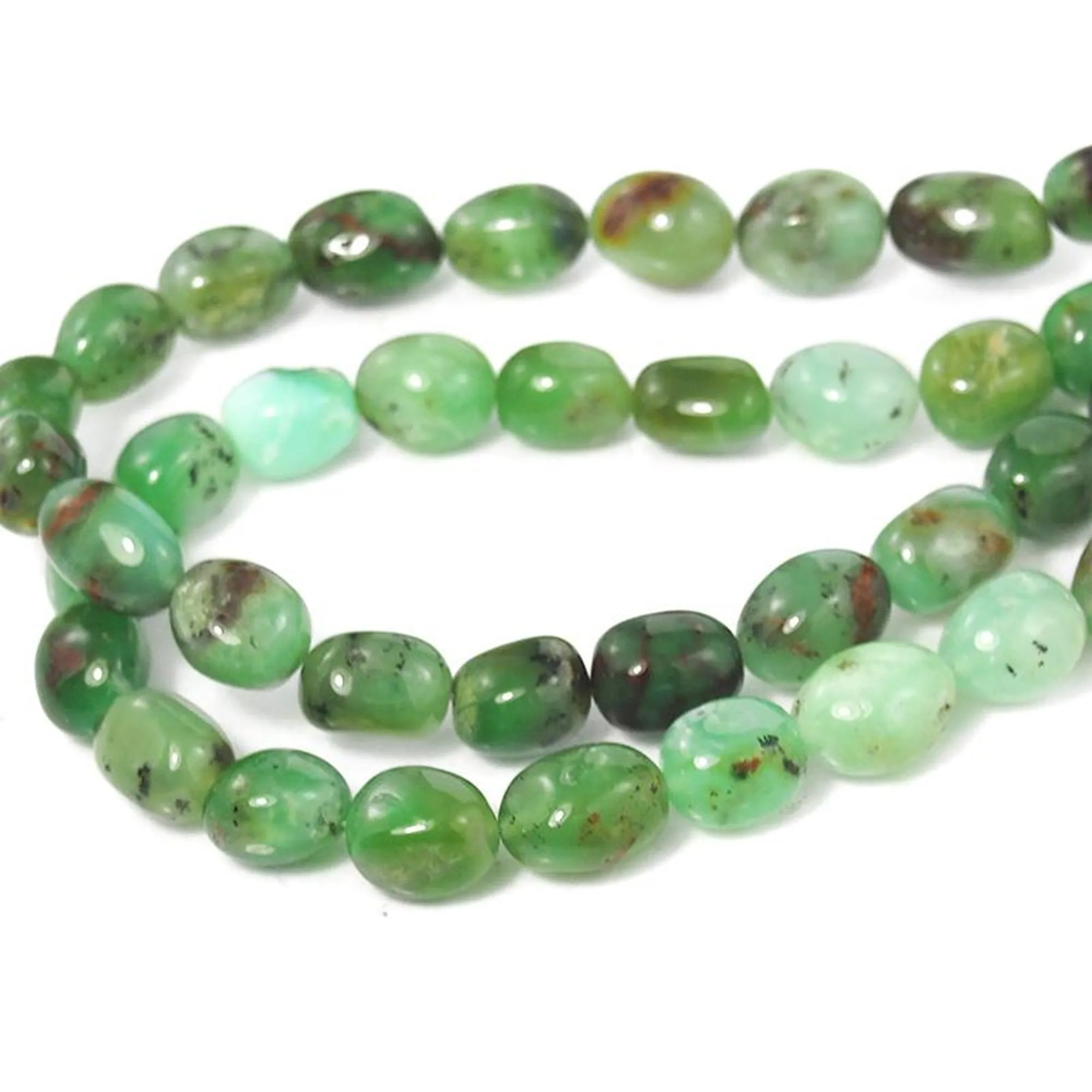 Chrysoprase Smooth Nugget Strand