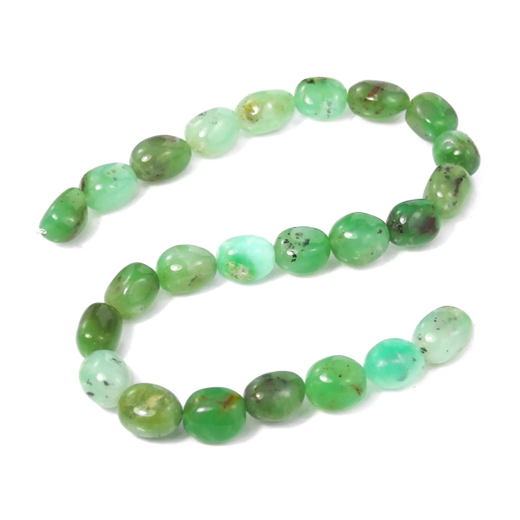 Chrysoprase Smooth Nugget Strand