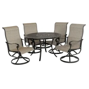 Classic 48" Round Sling Dining Set (5 Piece Set)