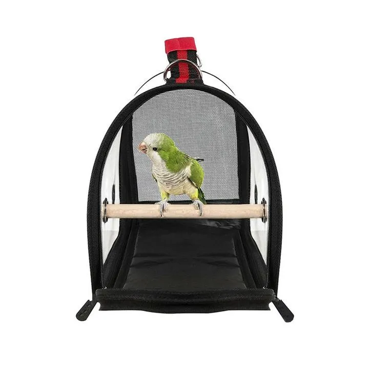 Clear View Smart Bird Carrier - Transparent, Ventilated, and Comfortable Bird Travel Cage
