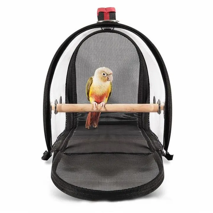 Clear View Smart Bird Carrier - Transparent, Ventilated, and Comfortable Bird Travel Cage