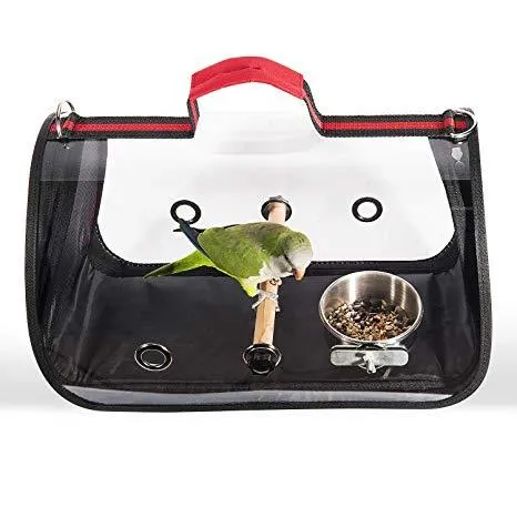 Clear View Smart Bird Carrier - Transparent, Ventilated, and Comfortable Bird Travel Cage