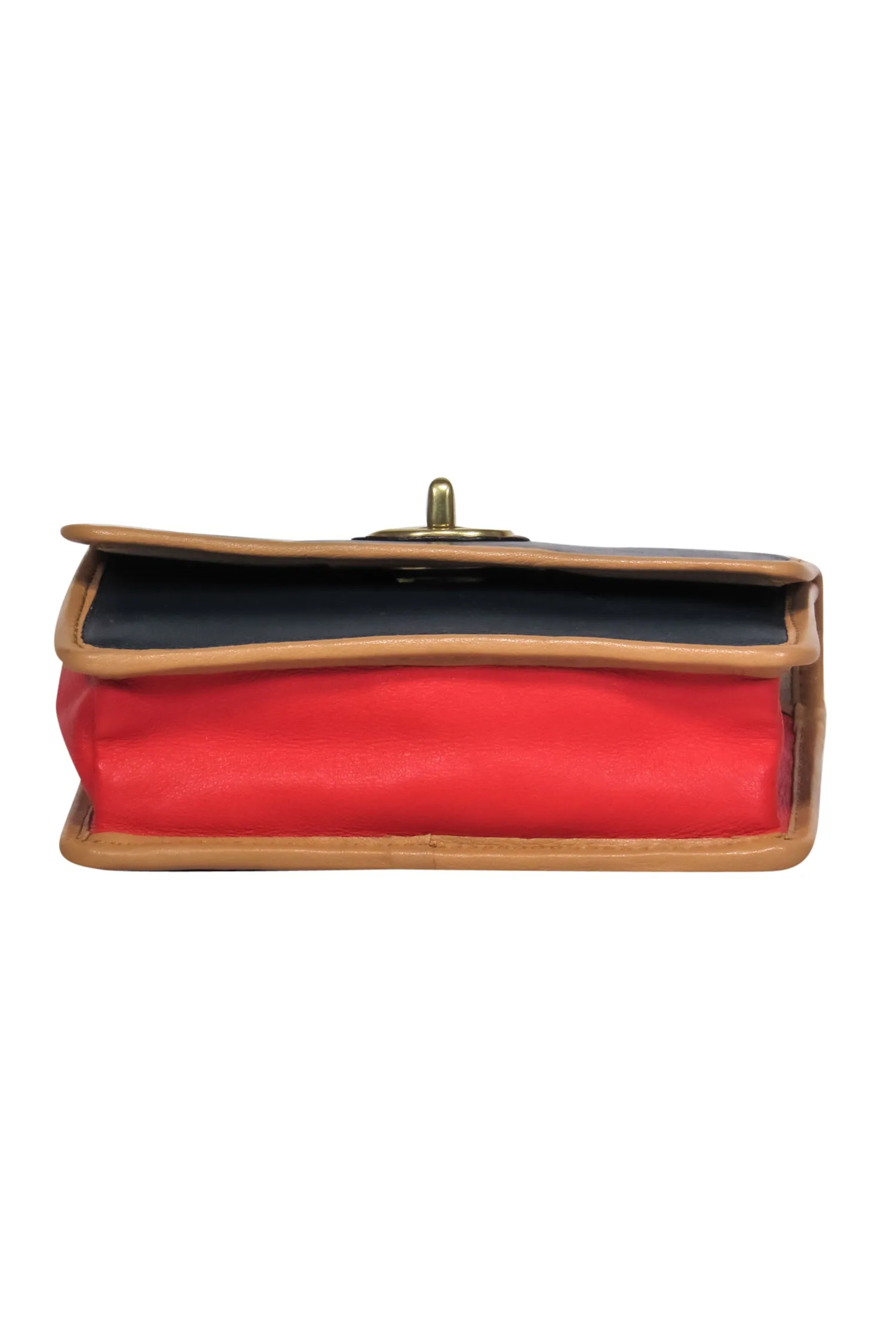 Coach - Navy & Tan Smooth Leather Mini Wallet-Style Crossbody