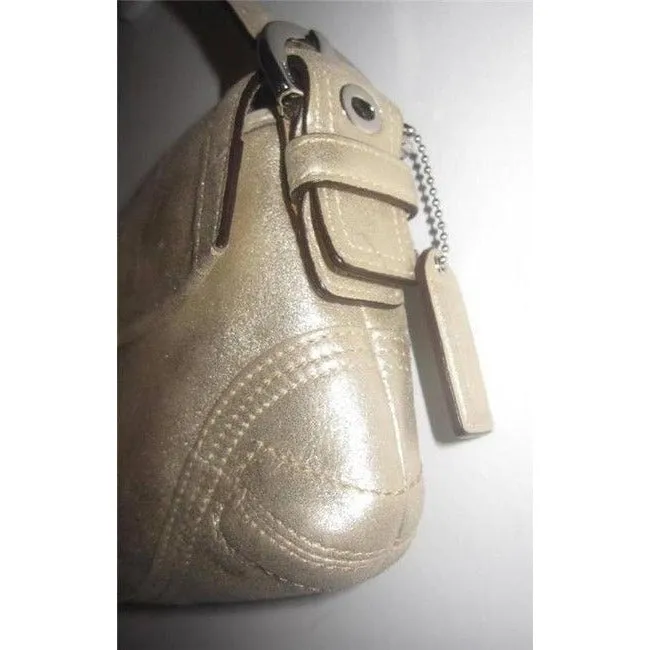 Coach New Pursesdesigner Purses Muted Gold Suede And Leather Leathersuede Baguette