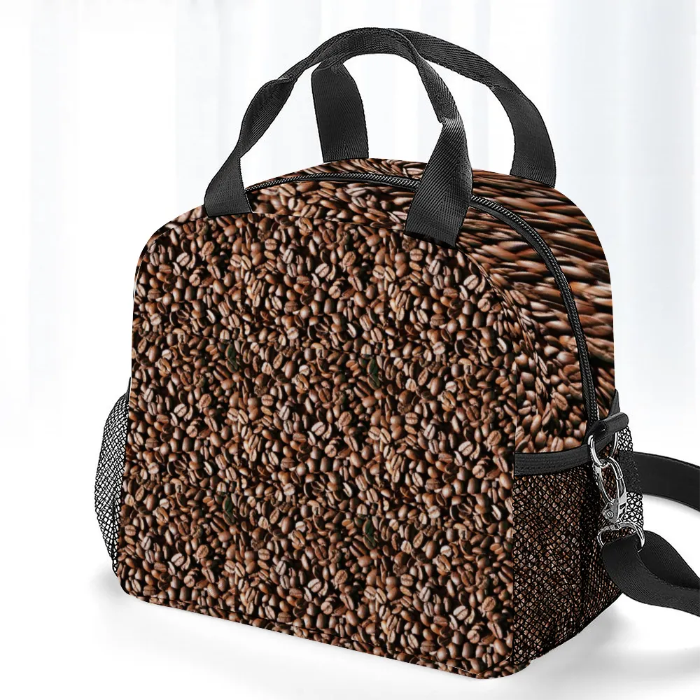 Coffee Beans Insulated Lunch Bag with Handles & Shoulder Strap