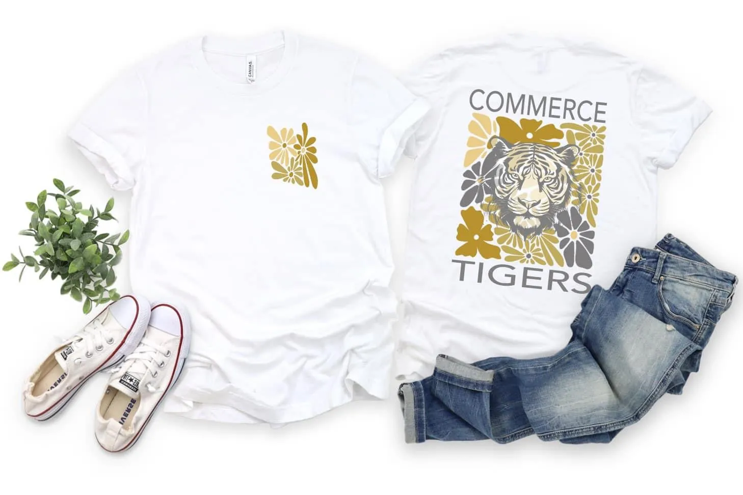 Commerce Boho Flower Mascot Tee (Toddler/Youth)