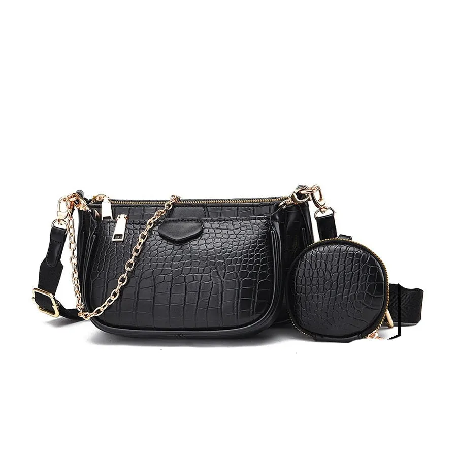 Crocodile Pattern Messenger Bag