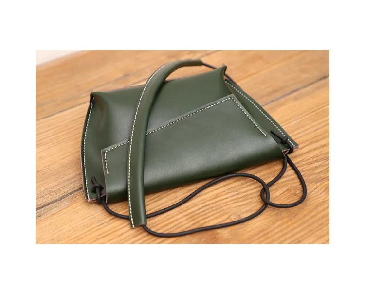 Cute LEATHER Small Side Bag Green Handmade WOMEN Crossbody BAG Phone Purse FOR WOMEN