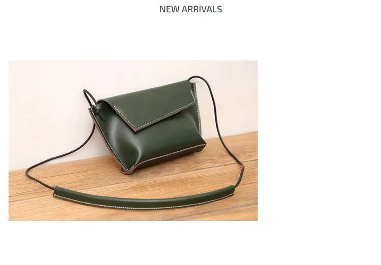 Cute LEATHER Small Side Bag Green Handmade WOMEN Crossbody BAG Phone Purse FOR WOMEN