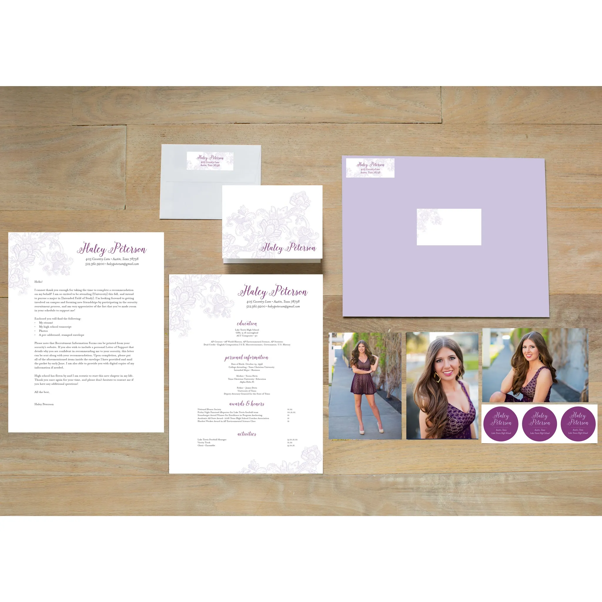 Delicate Lace Complete Sorority Packet