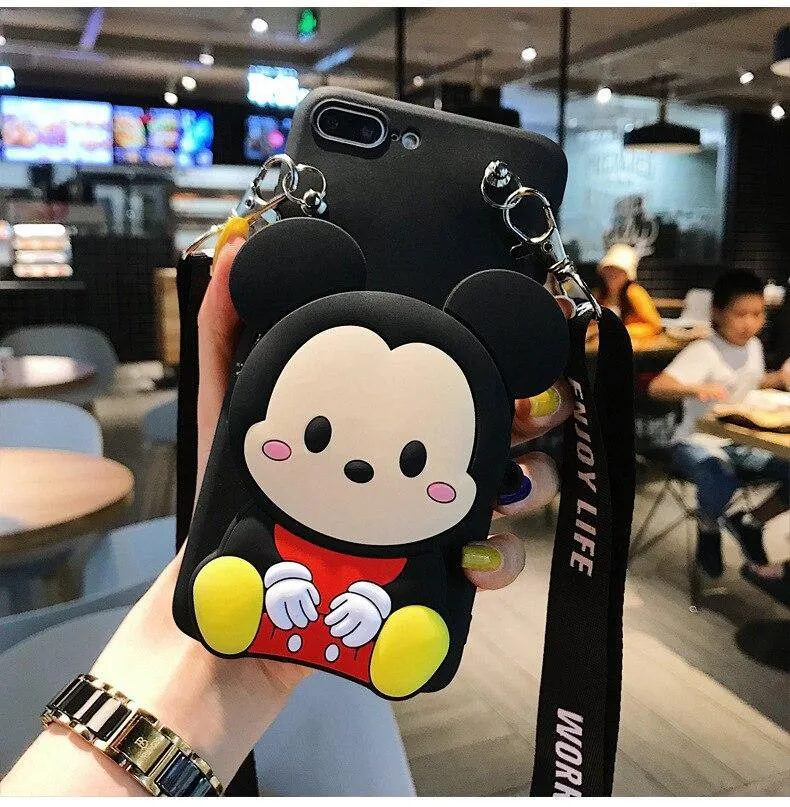Disney Cartoon Phone Purse Crossbody Smartphone Cover Bag