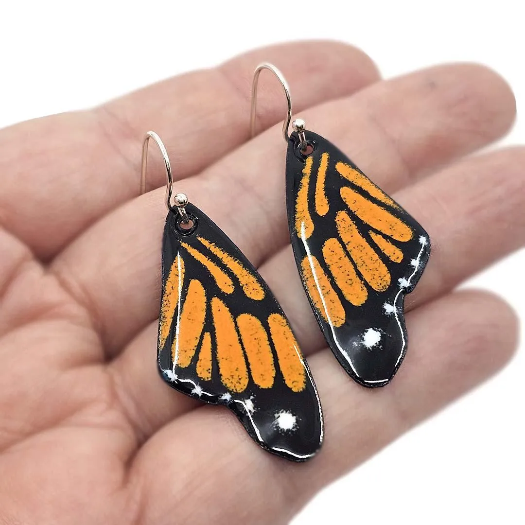Earrings - Butterfly Wings  (Monarch Orange) by Magpie Mouse Studios