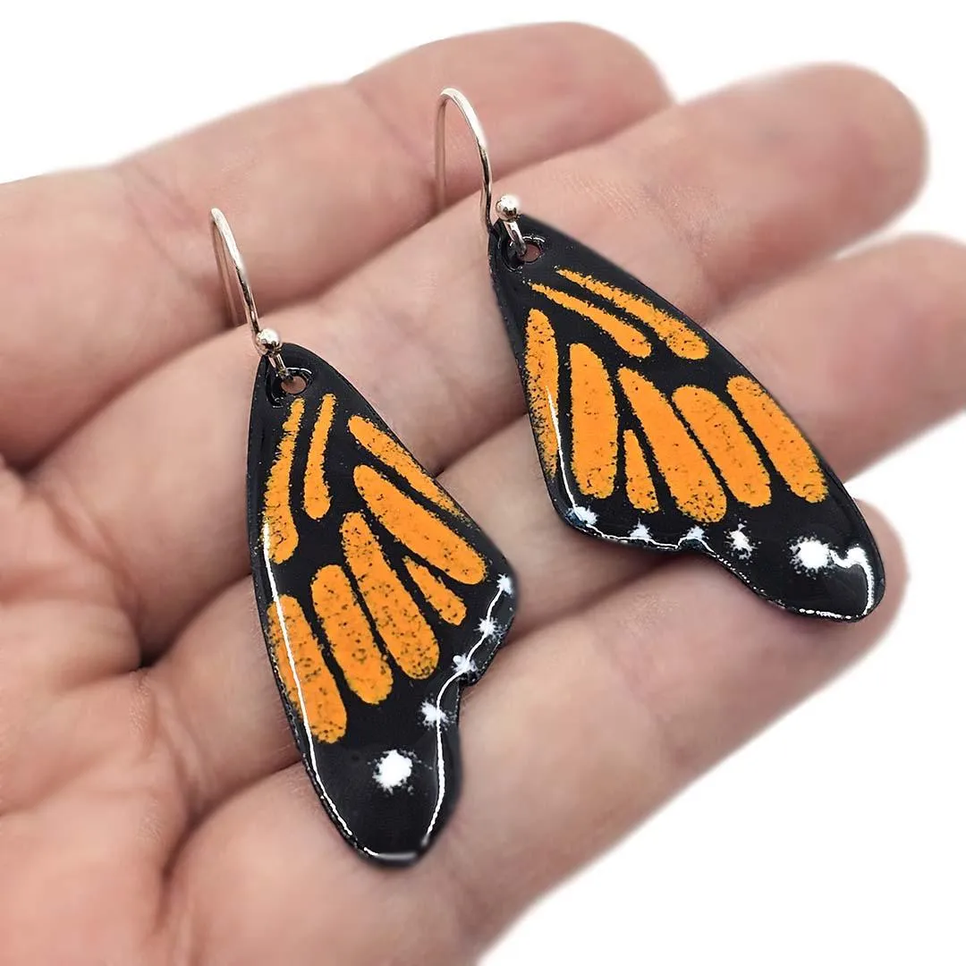 Earrings - Butterfly Wings  (Monarch Orange) by Magpie Mouse Studios