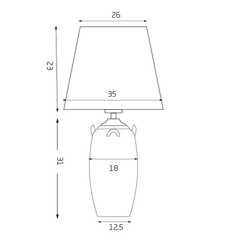 Ebony Antique Ceramic Modern Table Lamp