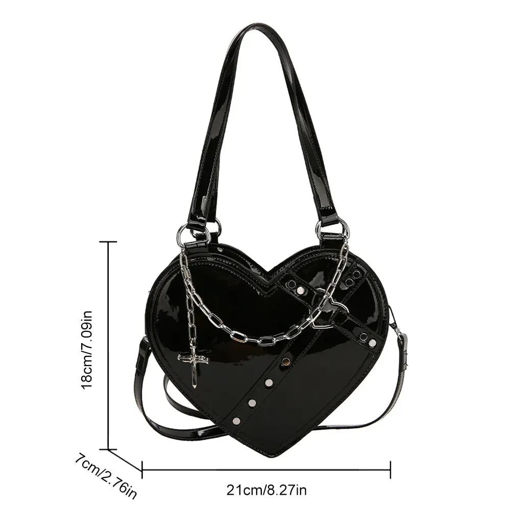 Edgy Holographic Heart Purse