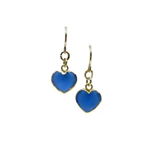 Electroformed Semi Precious Stone Earring: Blue Chalcedony (EG74BC)