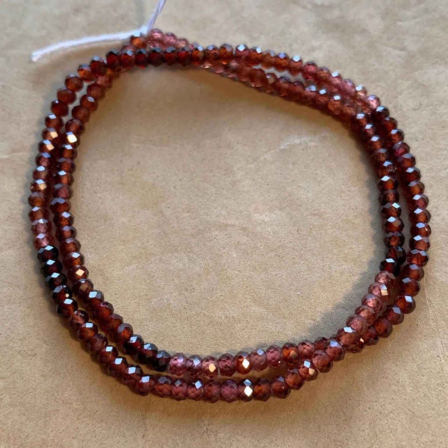 Faceted Garnet Rondelles