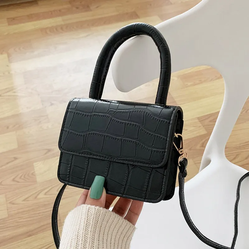Fashion Crocodile Pattern Crossbody Bag For Women PU Leather Portable Handbag Flap Shoulder Bags Ladies Designer Luxurious Bags