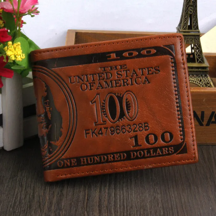 Fashion New Sale Men's Wallets Dollar Price Pattern Designer Casual Credit Card Holder Purse Wallet For Men