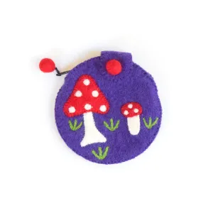 Felt Coin Purse - Mushroom (Purple)