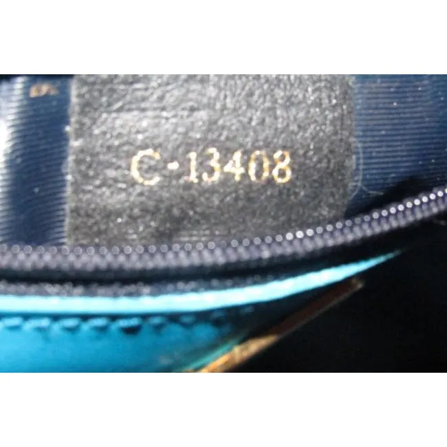 Fendi Pasta Or Noodle Purse Super Soft Turquoise Blue Quilted Leather With Bold Gold Hardware Hardwa