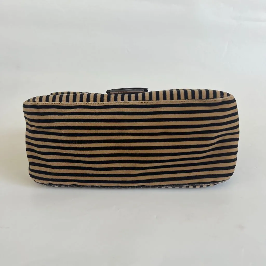 Fendi striped velvet FF flap shoulder vintage bag