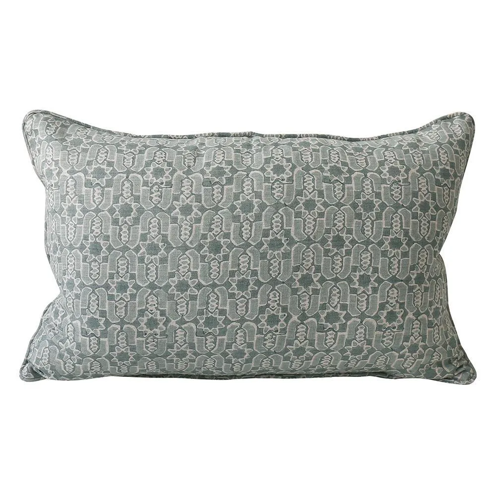 Fez Celadon Linen Cushion -35 x 55cm