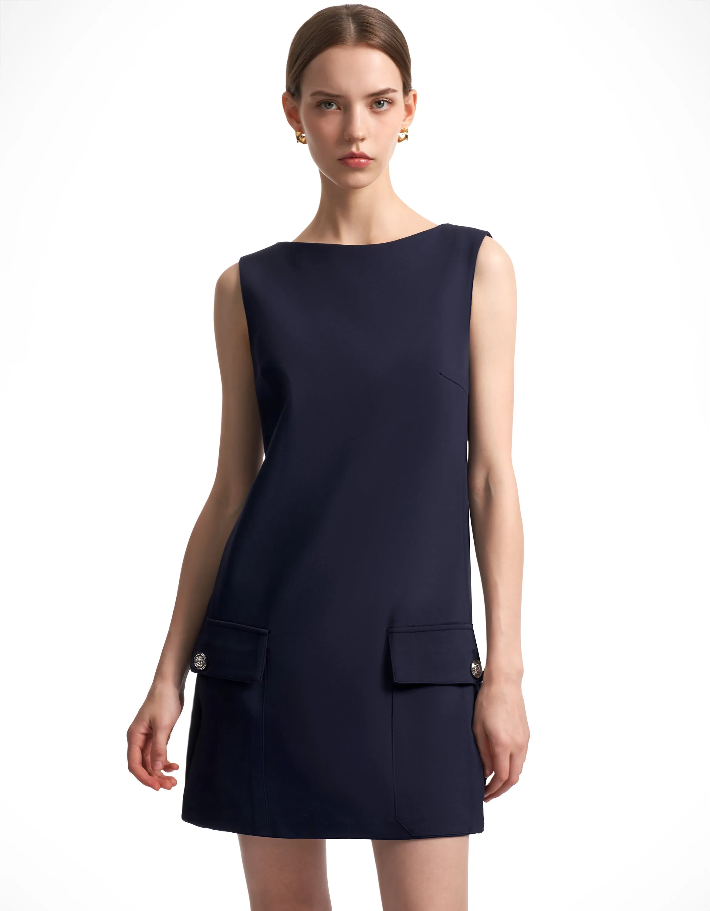 Flap Pocket Detail Dress
