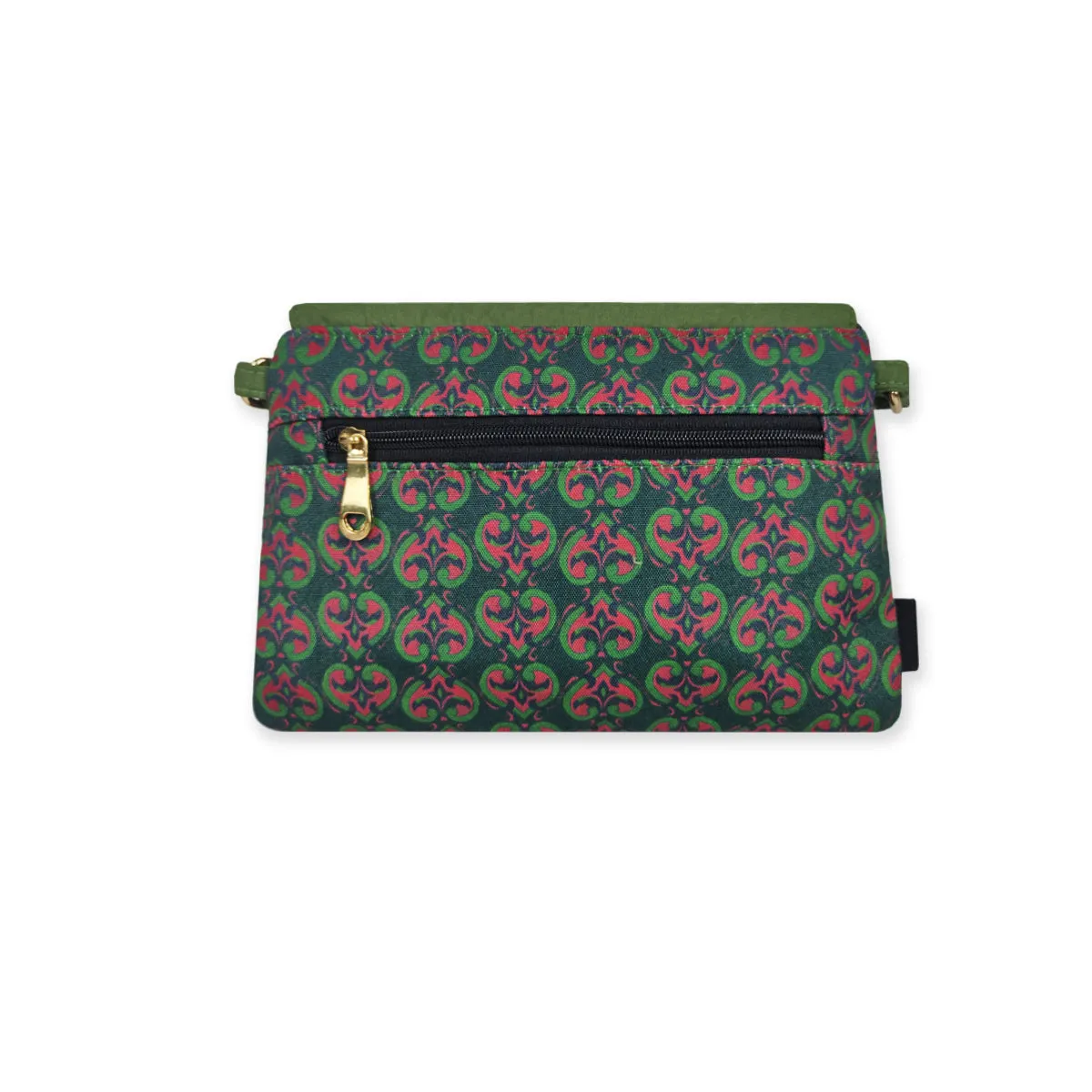 Flap Tassel Sling Bag- Green Knot